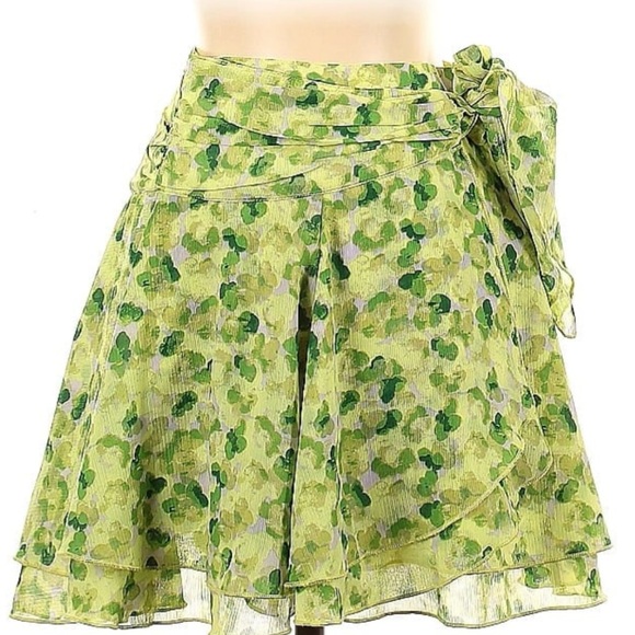 NWT Aerie Green floral mini flowy skirt size S - Picture 1 of 4